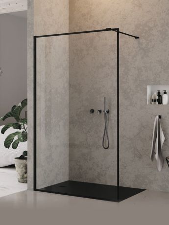 Przejdź do produktu KABINA NEW MODUS BLACK ŚCIANKA U 90x200 CZYSTE 8mm ACTIVE SHIELD 2.0 WZÓR RAMKA