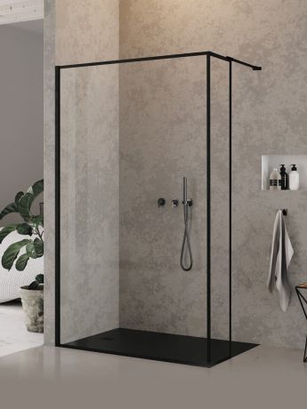 Przejdź do produktu KABINA NEW MODUS BLACK ŚCIANKA U 30x200 CZYSTE 8mm ACTIVE SHIELD 2.0 WZÓR RAMKA