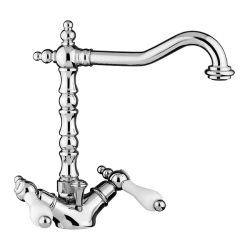 Retro bateria umywalkowa jednootworowa wysoka Giulini Praga 7556 chrom