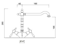 Retro bateria umywalkowa jednootworowa wysoka Giulini Praga 7556 chrom