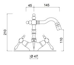 Retro bateria bidetowa Giulini Praga chrom 7558CR