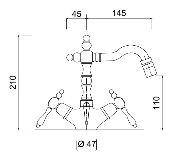 Retro bateria bidetowa Giulini Praga chrom 7558CR