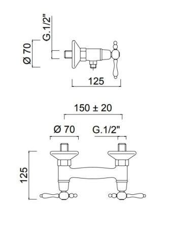 Przejdź do produktu Retro Bateria prysznicowa ścienna Giulini Praga 7507 chrom 