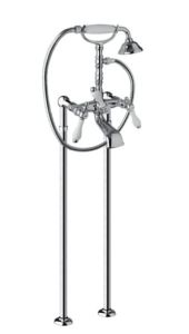 Retro bateria wannowa wolnostojąca z wężem i słuchawką Giulini Praga 7500/N chrom