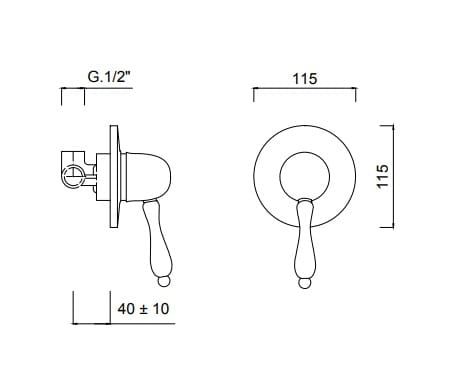Przejdź do produktu Retro bateria prysznicowa podtynkowa Giulini Praga 9515 chrom