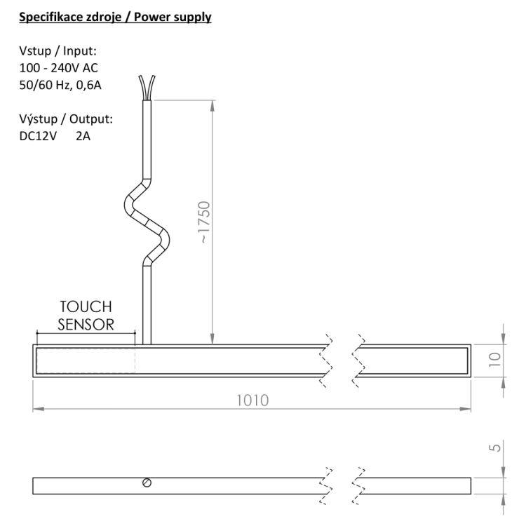 LED taśma LOREA 101cm, 1W, ciepła biel