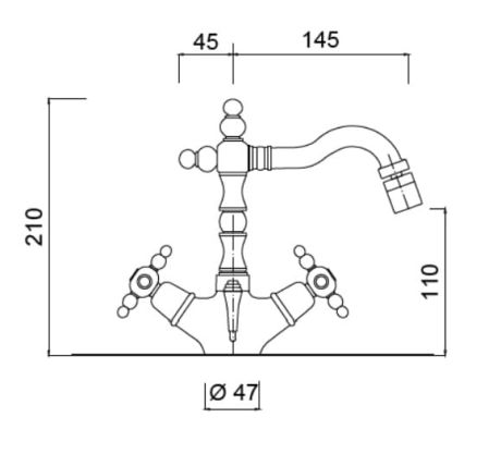 Przejdź do produktu Retro bateria bidetowa jednootworowa wysoka Giulini Parigi 7358 chrom