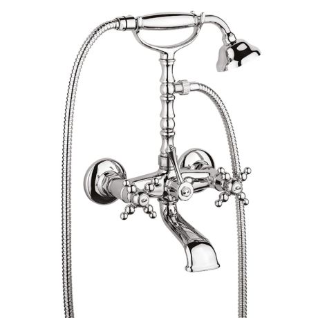 Przejdź do produktu Retro bateria wannowa ścienna z wężem i słuchawką Giulini Parigi chrom 7300