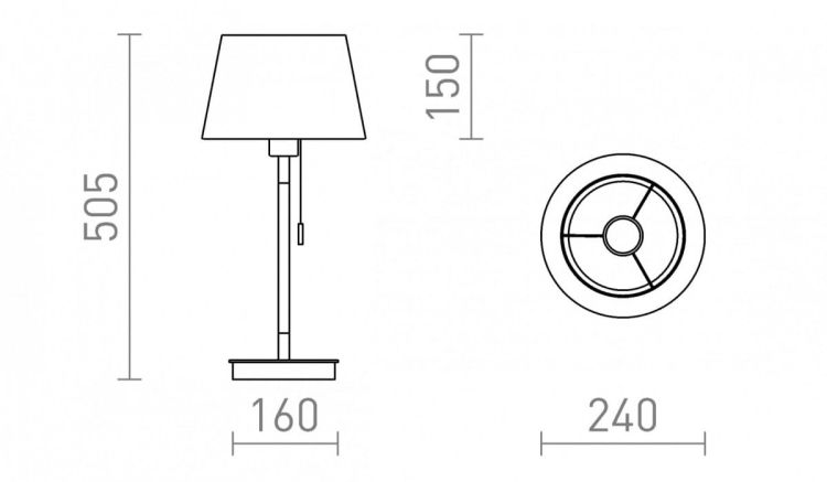 KEITH/ALVIS 24 stołowa z USB biała buk 230V LED E27 11W