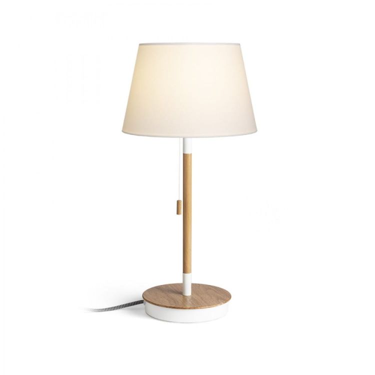 KEITH/ALVIS 24 stołowa z USB biała buk 230V LED E27 11W
