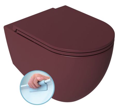 Przejdź do produktu INFINITY miska WC wisząca, Rimless, 36,5x53cm, maroon red mat