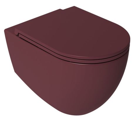 Przejdź do produktu INFINITY miska WC wisząca, Rimless, 36,5x53cm, maroon red mat