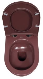 INFINITY miska WC wisząca, Rimless, 36,5x53cm, maroon red mat
