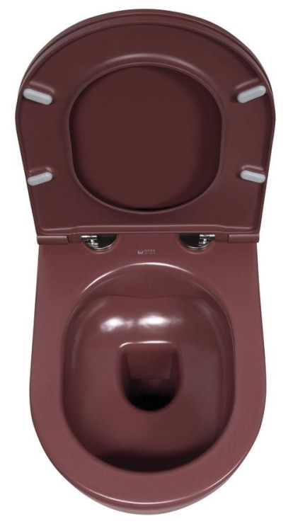 INFINITY miska WC wisząca, Rimless, 36,5x53cm, maroon red mat