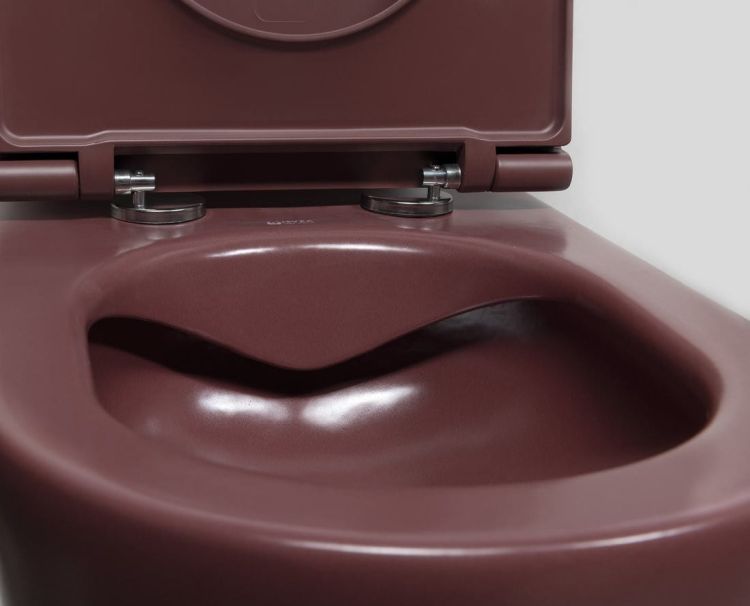 INFINITY miska WC wisząca, Rimless, 36,5x53cm, maroon red mat
