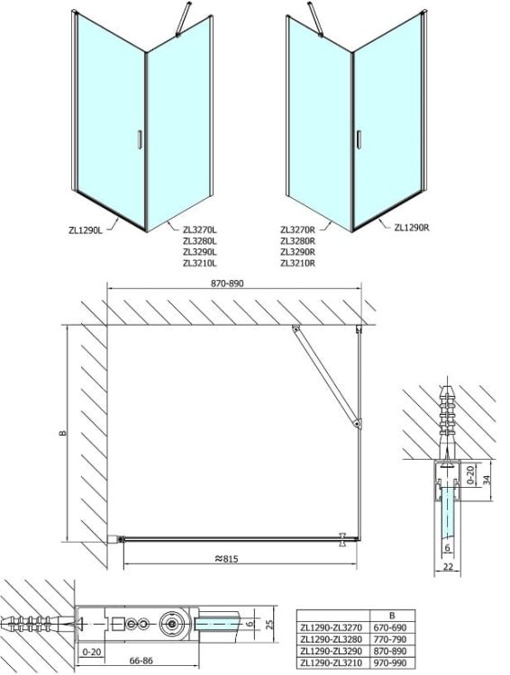 kabina prysznicowa Zoom rysunek techniczny 90x70 cm.jpg