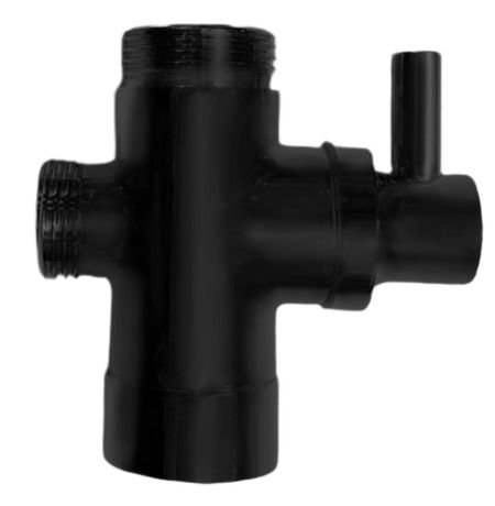 Przejdź do produktu Przełącznik kolumny prysznicowej F3/4"-M1/2"xM3/4", czarny mat