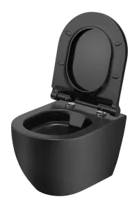 Miska WC czarny mat bezkołnierzowa 36x49 cm Trend Caneo z deską WC wolnoopadającą TR2196D-U18