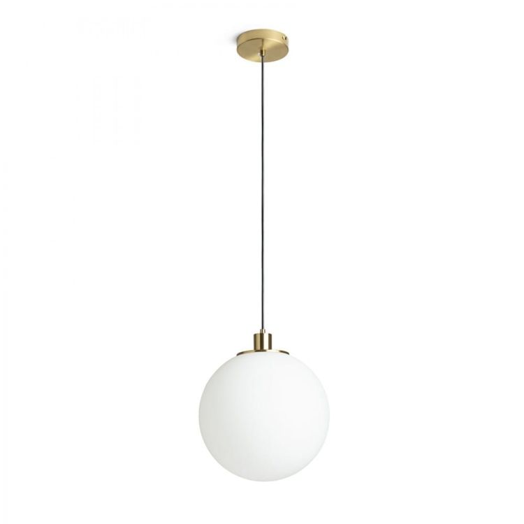BOULDER 30 wisząca szkło opalowe/mosiądz szczotkowana 230V LED E27 15W