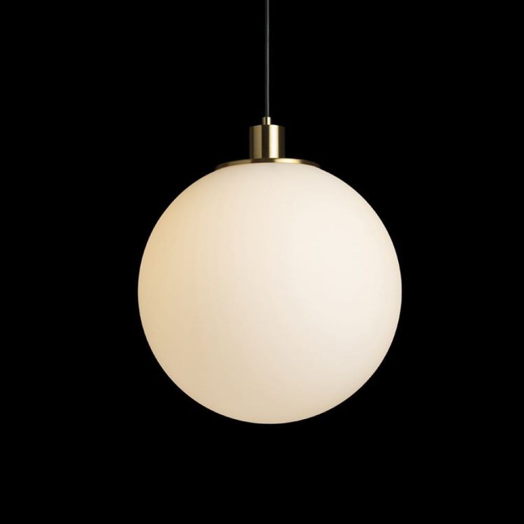 BOULDER 30 wisząca szkło opalowe/mosiądz szczotkowana 230V LED E27 15W
