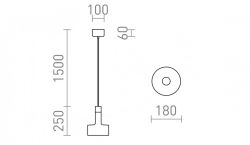 DIVINA wisząca mosiądz/decor czarny 230V LED E27 5W