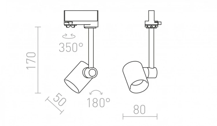 FAX do szyny  3-faz biała  230V LED GU10 12W