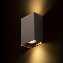 CAPRI RC ścienna  brąz szczotkowany 230V LED GU10 2x9W