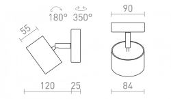 PIXEL I natynkowa czarna 230V LED GX53 7W