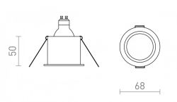 ORCO wpuszczana biała aluminium 230V LED GU10 9W