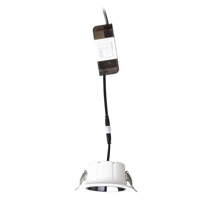 ANSEL wpuszczana biała czarny chrom 230V LED 12W 60°  3000K