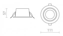 ANSEL wpuszczana biała czarny chrom 230V LED 12W 60°  3000K