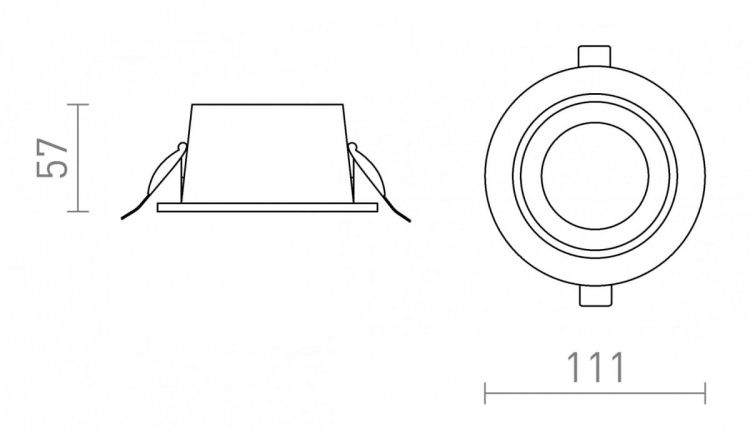ANSEL wpuszczana biała czarny chrom 230V LED 12W 60°  3000K