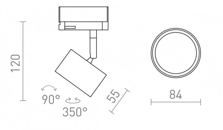 PIXEL do 3-faz. szyny biała 230V LED GX53 7W