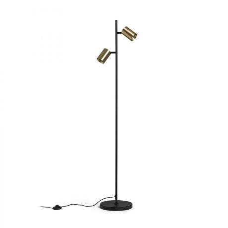 Przejdź do produktu FLYNN II podłogowa  czarna/mosiądz szczotkowana 230V LED GU10 2x9W