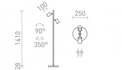 FLYNN II podłogowa biała 230V LED GU10 9W