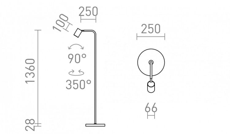 FLYNN I podłogowa biała 230V LED GU10 9W