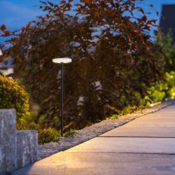 SEMPLICE 80 podłogowa na klinie czarna akryl mat 230V LED 12W IP54 3000K