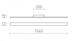 BONAAREA 104 ścienna czarna akryl satynowy 230V LED 18W 120° IP54 3000K