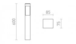 TORIN 60 podłogowa czarna  230V LED 7W IP65  3000K