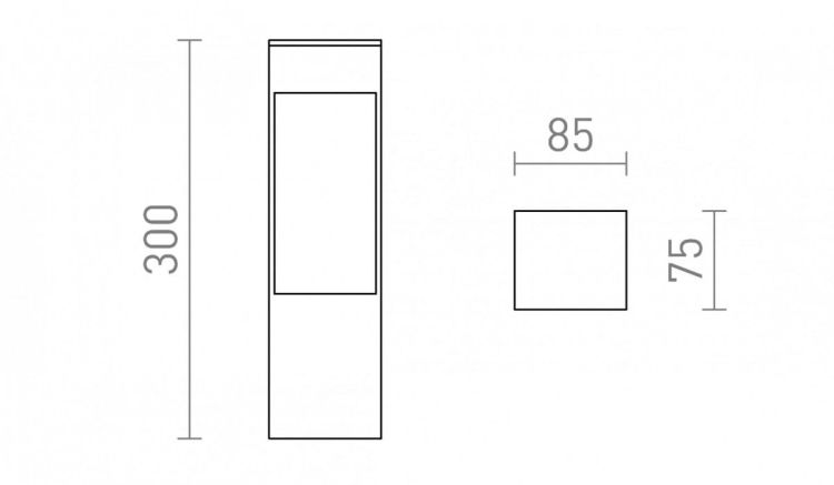 TORIN 30 podłogowa czarna  230V LED 7W IP65  3000K
