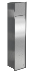 Do zabudowy kaflem schowek WC do szczotki i papieru toaletowego 18x83x16 cm MCJ Z.PW2T WC 800 - kołnierz typu Zero z drzwiczkami do zabudowy kaflem, bez wystawania poza ścianę