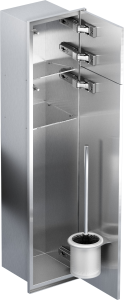 Do zabudowy kaflem schowek WC do szczotki i papieru toaletowego 18x83x16 cm MCJ kołnierz typu Zero Z.PW2T WC 800 stal szlifowana