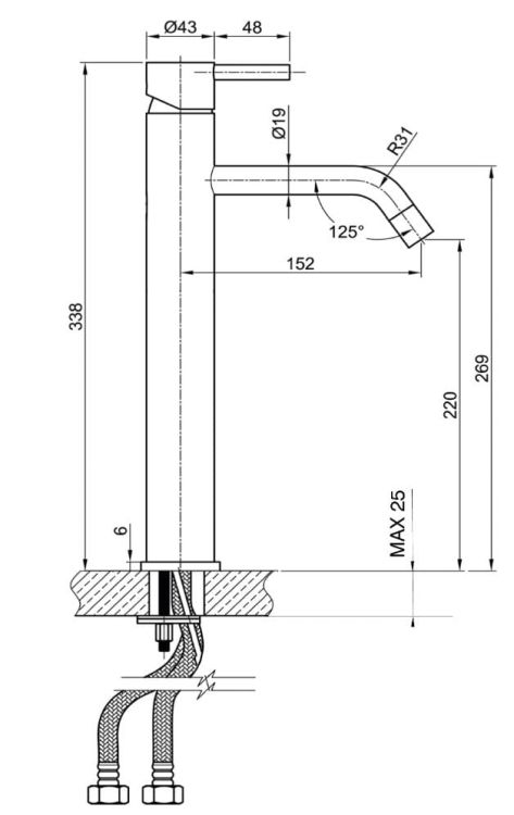 bateria umywalkowa wysoka stal nierdzewna minimal.JPG