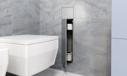 Schowek podtynkowy WC do szczotki i papieru toaletowego, do zabudowy w ścianie 18,5x98,1x16,2 cm kołnierz typu Zero MCJ - Do zabudowy kaflem