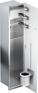 Schowek podtynkowy WC do szczotki i papieru toaletowego, do zabudowy w ścianie 18,5x83,1x16,2 cm kołnierz typu Zero MCJ stal szlifowana Z.PW2D WC 800