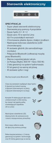 Przejdź do produktu Wanna z hydromasażem 170x75 cm Riho Lima B051004005 biały
