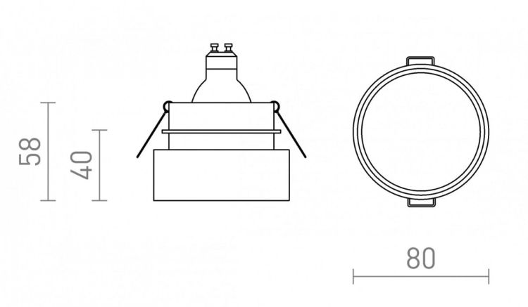 TORD wpuszczana biała 230V LED GU10 9W