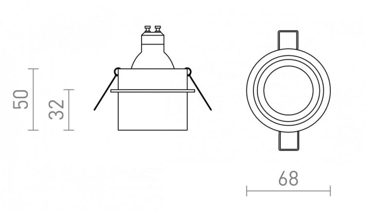 ORTA wpuszczana biała/złota 230V LED GU10 9W