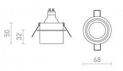ORTA wpuszczana biała aluminium 230V LED GU10 9W