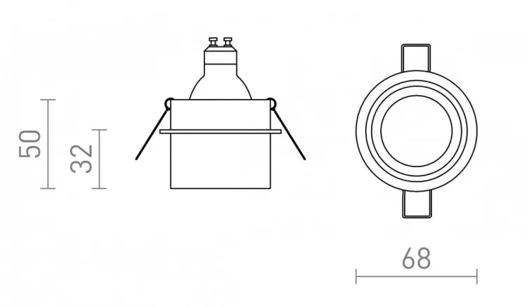 ORTA wpuszczana biała aluminium 230V LED GU10 9W